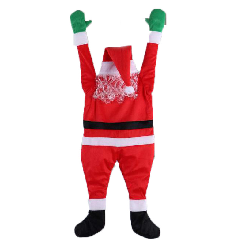 Cross-border New Flannel Santa Climbing Wall Decoration Clothes Flannel Eyes Glowing Grinch Climbing Wall Clothes