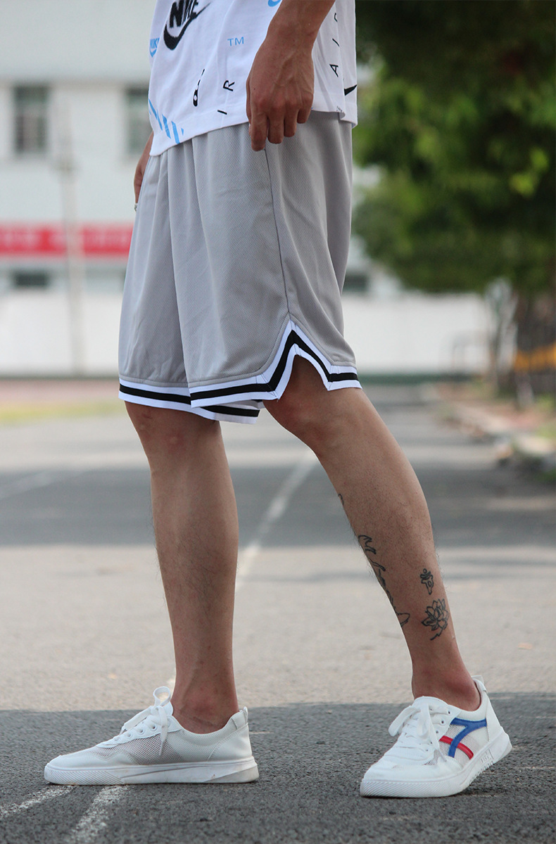 Men's Casual Shorts European and American Running Fitness Trendy Shorts Mesh Breathable Summer Loose Basketball Training Pants
