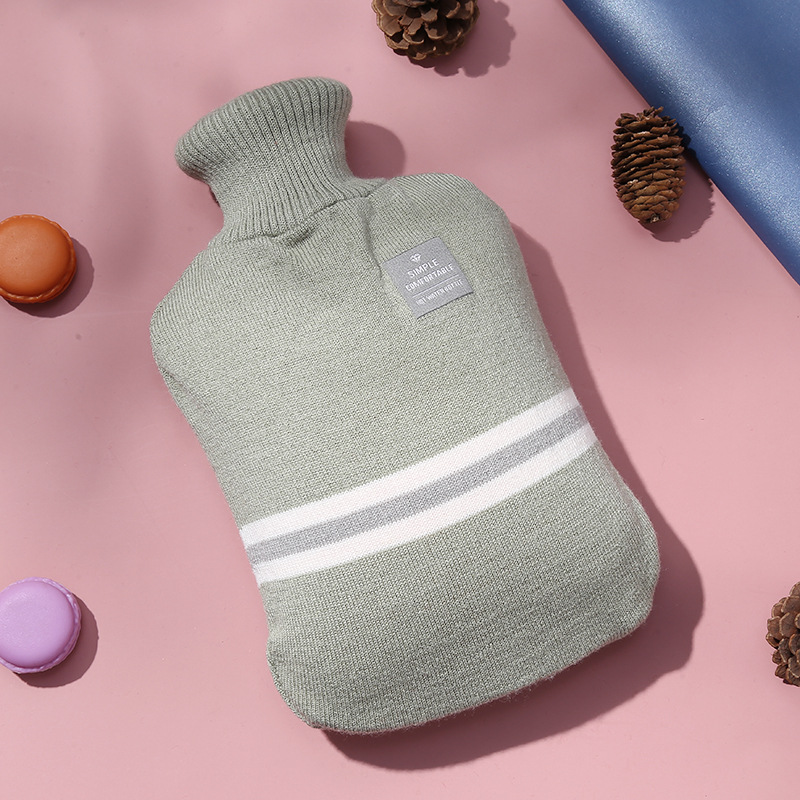Knitted striped hot water bag cover. Simple and stylish, super elastic, skin-friendly and soft_voghion.com