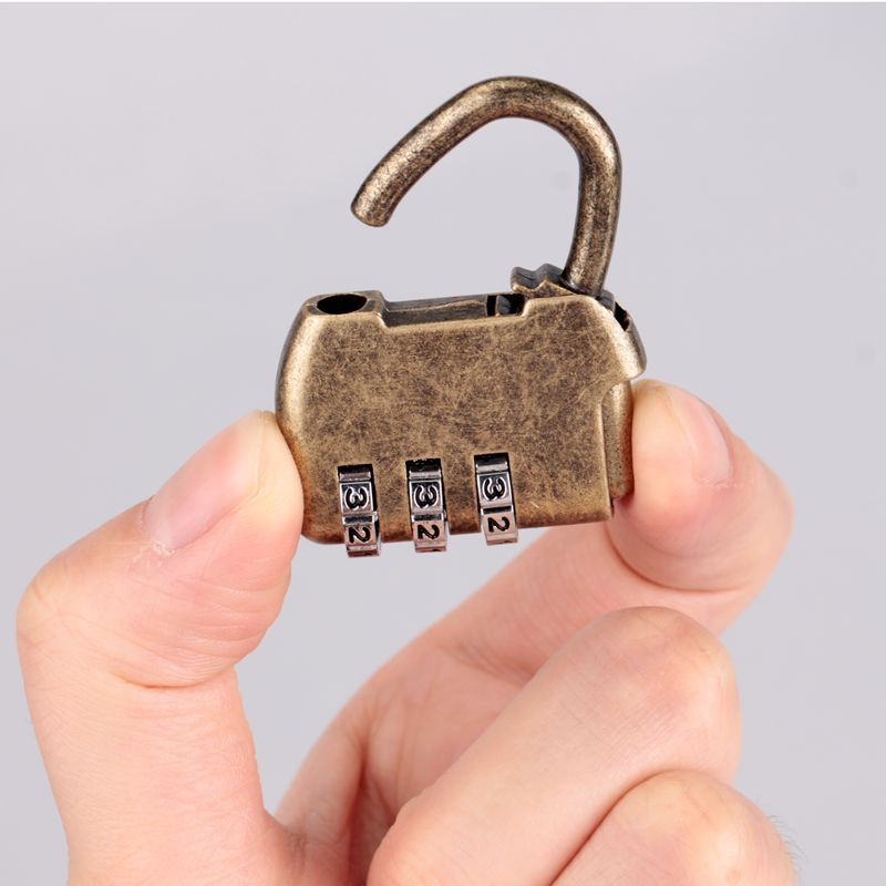 Retro password lock luggage zipper luggage lock cartoon gym locker wine jar small password lock padlock