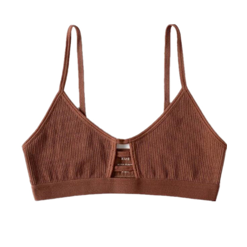 Cross-border European and American Triangle Cup Hollow Breathable Rimless Thin Underwear Women's bralette Comfortable Bra French Style