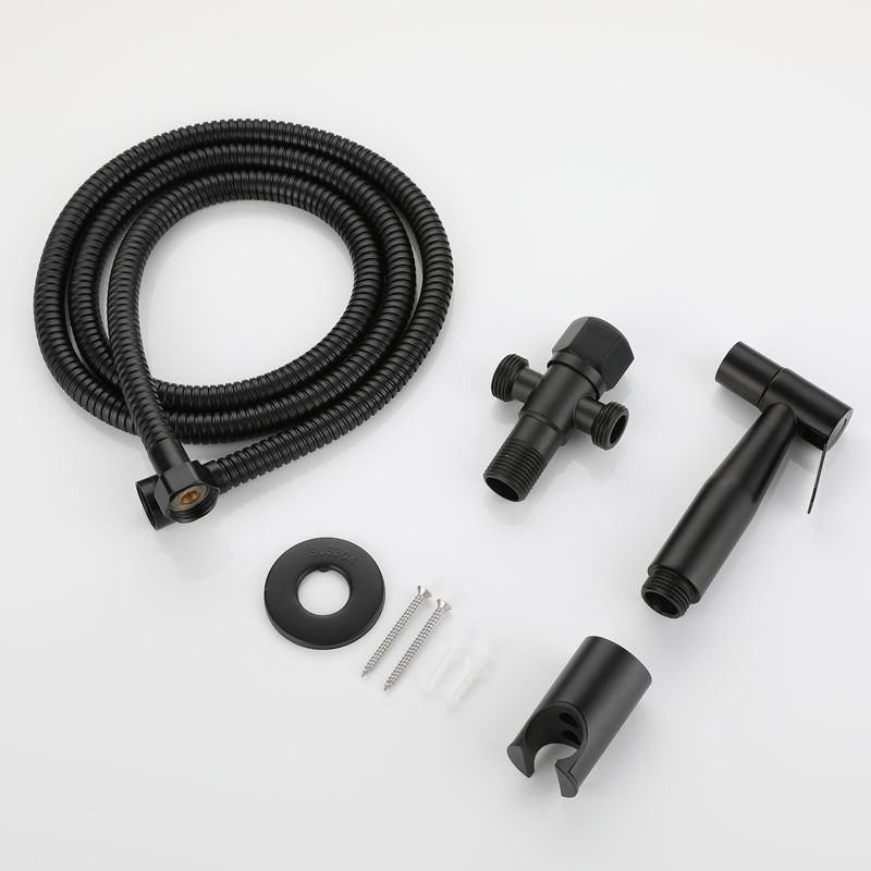 Non-perforated Black 304 Stainless Steel Toilet Washer Spray Gun Set Pressurized Nozzle Body Cleaning Toilet Washer