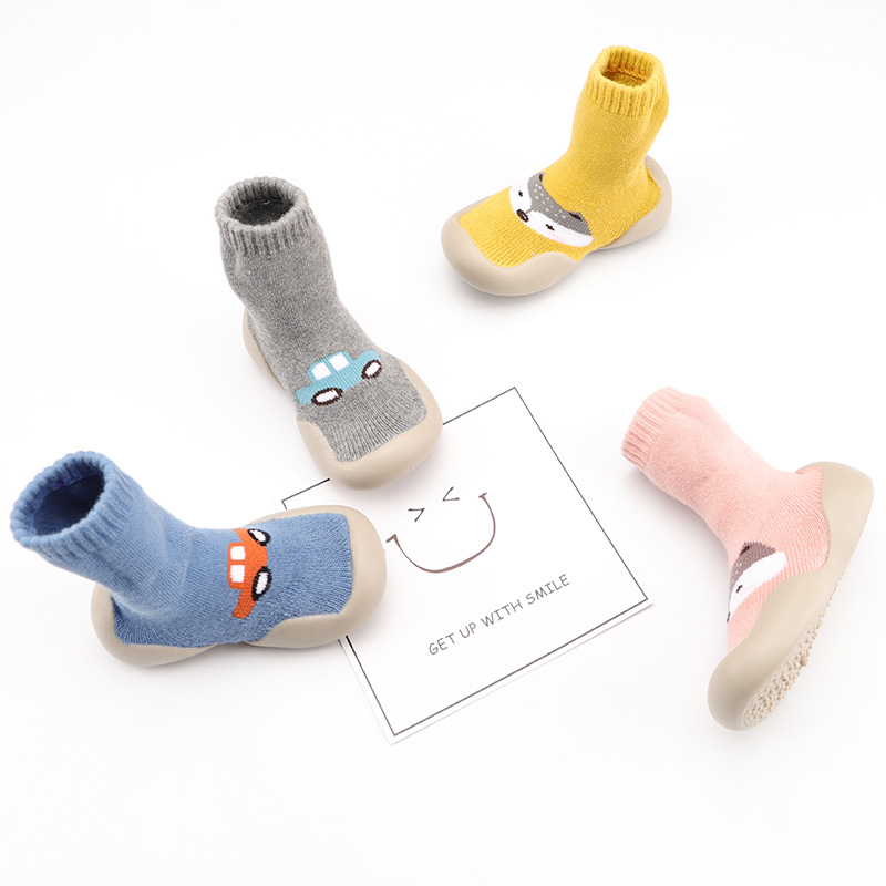 2023 Winter new children's Terry socks shoes thickened cartoon baby toddler shoes warm indoor floor socks shoes
