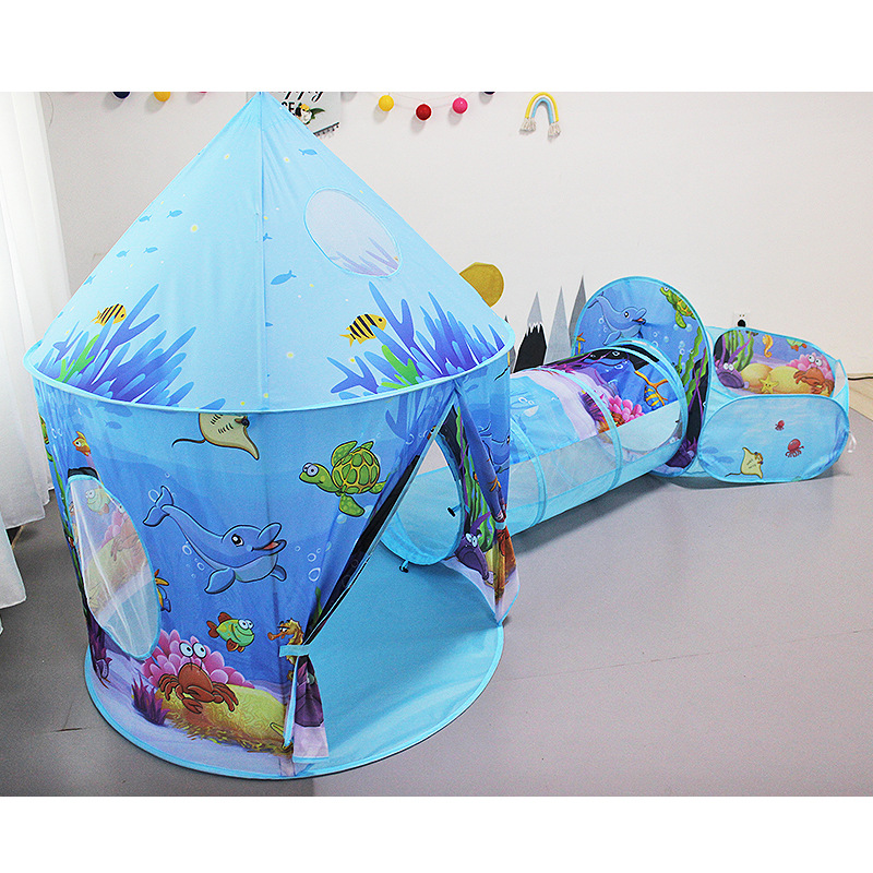 Children's tent three-piece boy Castle girls play house baby toy tent ocean ball pool fence