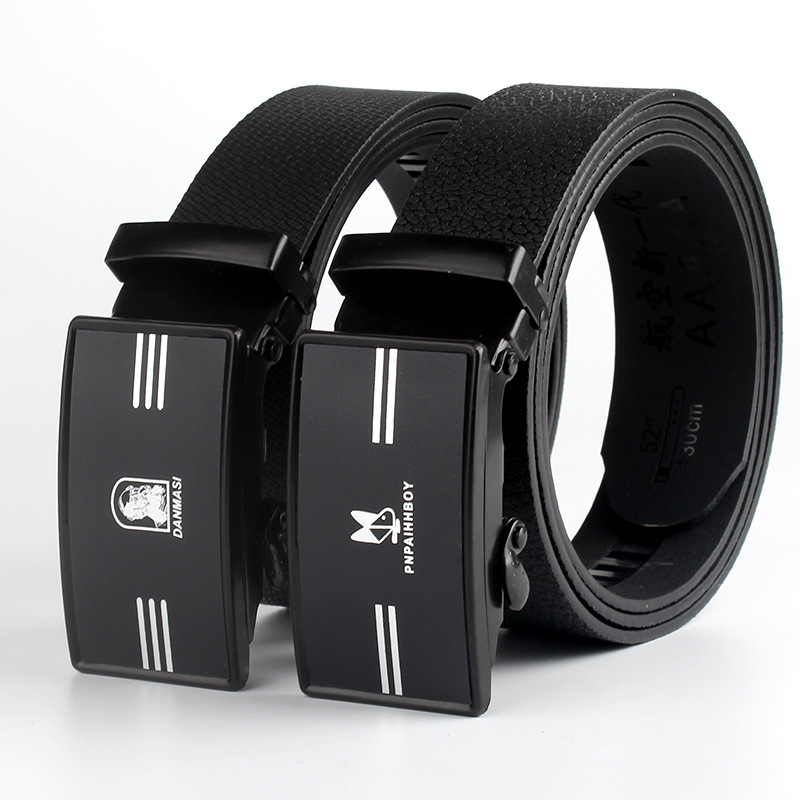 Automatic buckle aviation belt is more cattle than leather imitation belt stall supply men's automatic belt factory direct sales