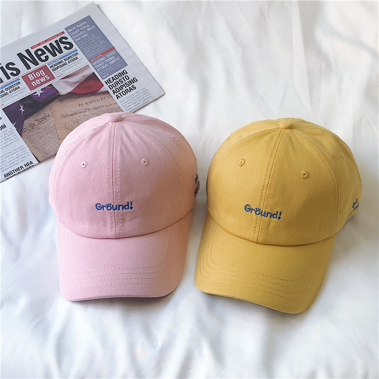 ins light purple hat women's summer Korean style men's letter embroidered street baseball cap college style sun protection peaked cap