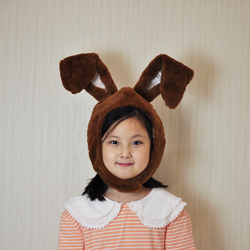 Wholesale soft sister plush Lin Xiaozhai with rabbit ears hat rabbit headgear photo props photo props