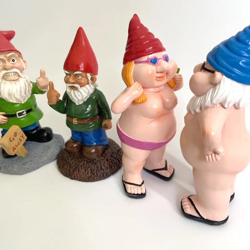 Christmas Gift Ornaments Garden Ornaments Dwarfs Resin Crafts Cartoon Dwarf Statue White Beard Old Man