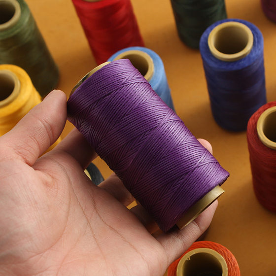 1mm flat wax thread polyester thread sintered 150D flat hand sewing wax thread handmade DIY leather thread