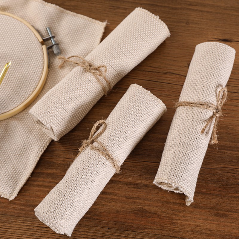 Poke Embroidery 10*10 Linen Fabric for Wool Embroidery 14CT Russian Embroidery Stretch Embroidery Chopped Embroidered Cloth Pattern