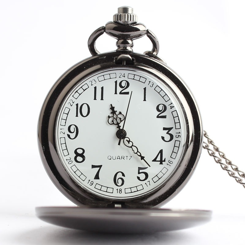 Factory Sales Fashion Green Ancient Black Gold Glossy Vintage Antique Pocket Watch Versatile Alloy Quartz Chain Pocket Watch