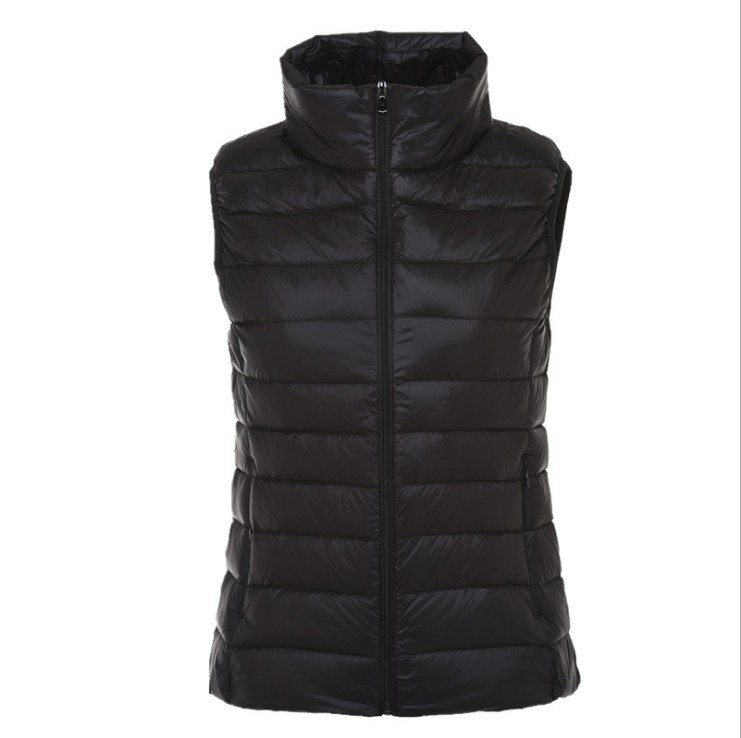 Cross-border Explosions Down Vest Women's Autumn and Winter Lightweight Short Korean Style Slim-fit Large Size Vertical Collar Vest Inner Tank Coat Trendy