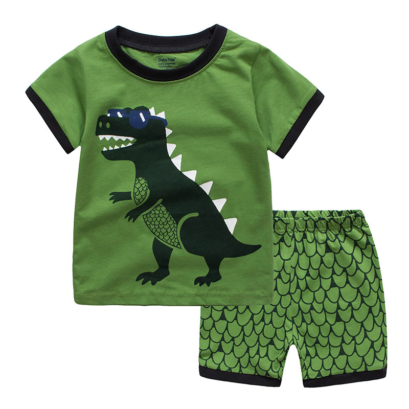 2023 Children's Short Clothes and Shorts Suit Children's Short Clothes and Shorts Home Clothes Suit Cross-border Children's Clothing
