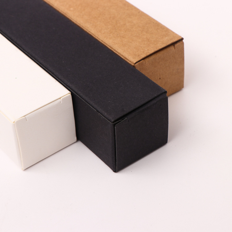 In stock Kraft paper cosmetic packaging box vintage lipstick black card carton white cardboard lipstick Skin Care Packaging box