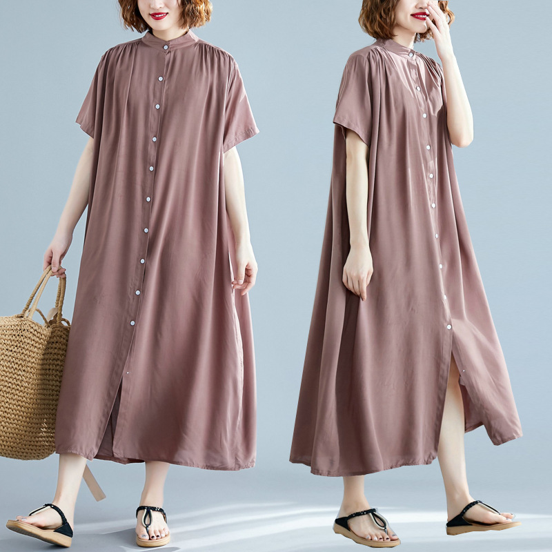  new summer style literary comfortable slim long cardigan sun protection shirt cotton and linen large size shirt dress for women