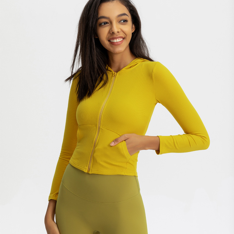 Sports Coat Women's Slim-fit Tight Elastic Quick-drying Yoga Wear Running Top Long-sleeved Fitness Wear