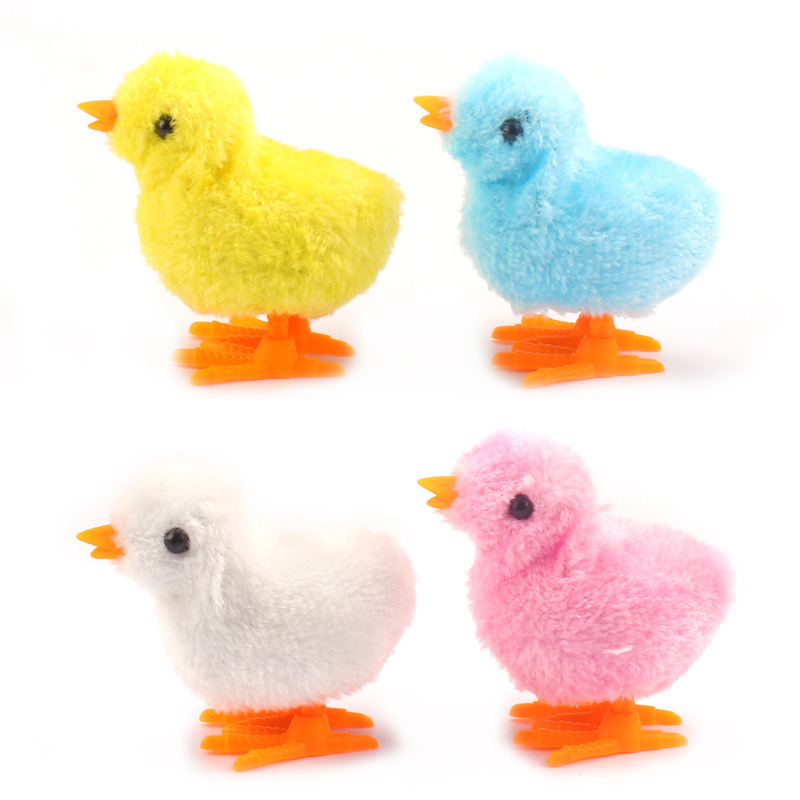 Special offer winding spring plush chicken/cute jumping chicken/children's nostalgic toy stall supply factory wholesale