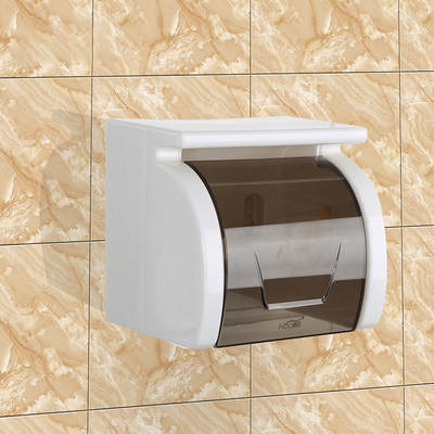 Punch-free Roll Paper Box Paper Box Toilet Wall-mounted Waterproof Tissue Holder Creative Roll Paper Holder Suction Cup Tissue Box