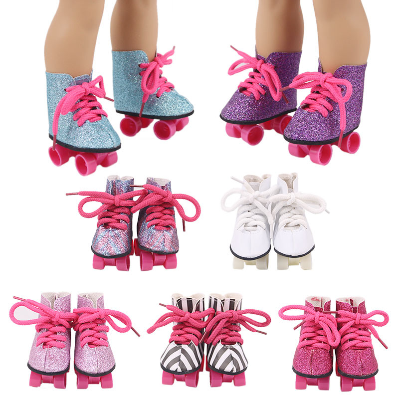 18 inch American girl doll accessories roller skates summer doll toy roller shoes strap roller skating boots wholesale