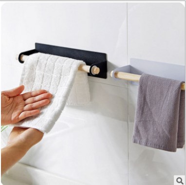 Adhesive Wall-mounted Towel Rack Kitchen Punch-free Wrought Iron Towel Rack Rack Mag Rack Towel Rack Roll-up Rack