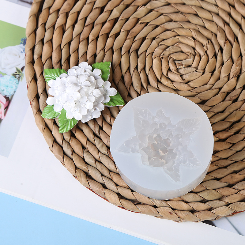 Lily Rose Hydrangea Foil Silicone Mold DIY Chocolate Baking Tools Gypsum Gel Drop Mold