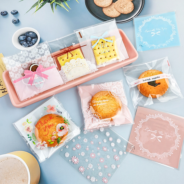 Baking biscuit bag moon cake cookie bag snack food packaging bag candy snack bag 10*10+3 100