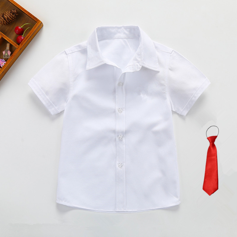 Children's short-sleeved white shirt boys white shirt short-sleeved factory direct support generation hair girls shirt summer