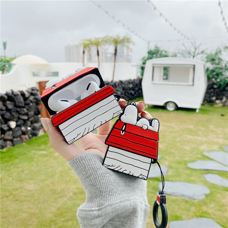 屋頂史努比AirPods pro蘋果2/3代藍牙無線耳機套防摔硅膠軟殼適用