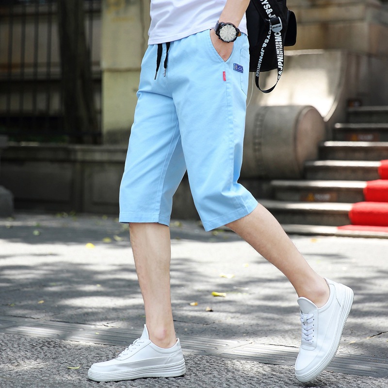 Men's Sports Casual Pants 2020 Summer New Fashion Trendy Men's Pants Breathable Cotton Capri Pants Men's Pants