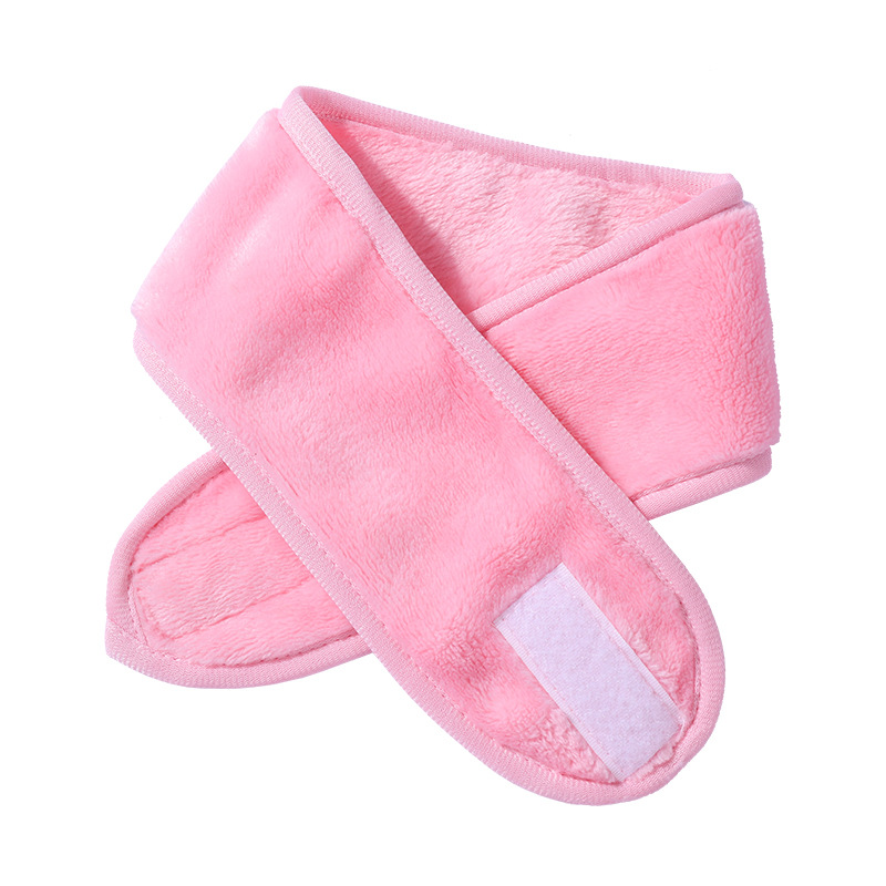 Factory wholesale double-sided beauty face remover Velcro hair band solid color elastic sports yoga sweat band