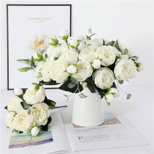 9 Bud core peony artificial flower peony home wedding holding Philippines Rose table decoration ornaments