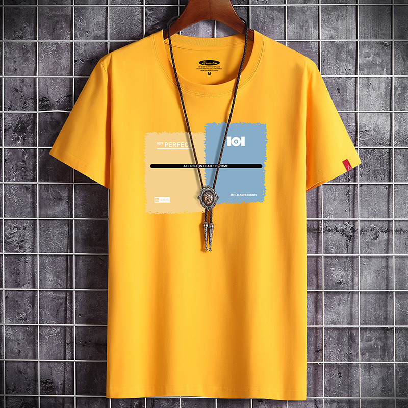 Short-sleeved Men's 20120 New Fashionable Brand T-shirt Men's Korean-style Fashionable Loose Couple's Large Size Men's Half-sleeved Fashionable Clothes