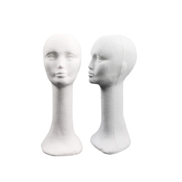 Factory wholesale flocking foam head mold scarf hat display bracket DIY shooting props adult model head