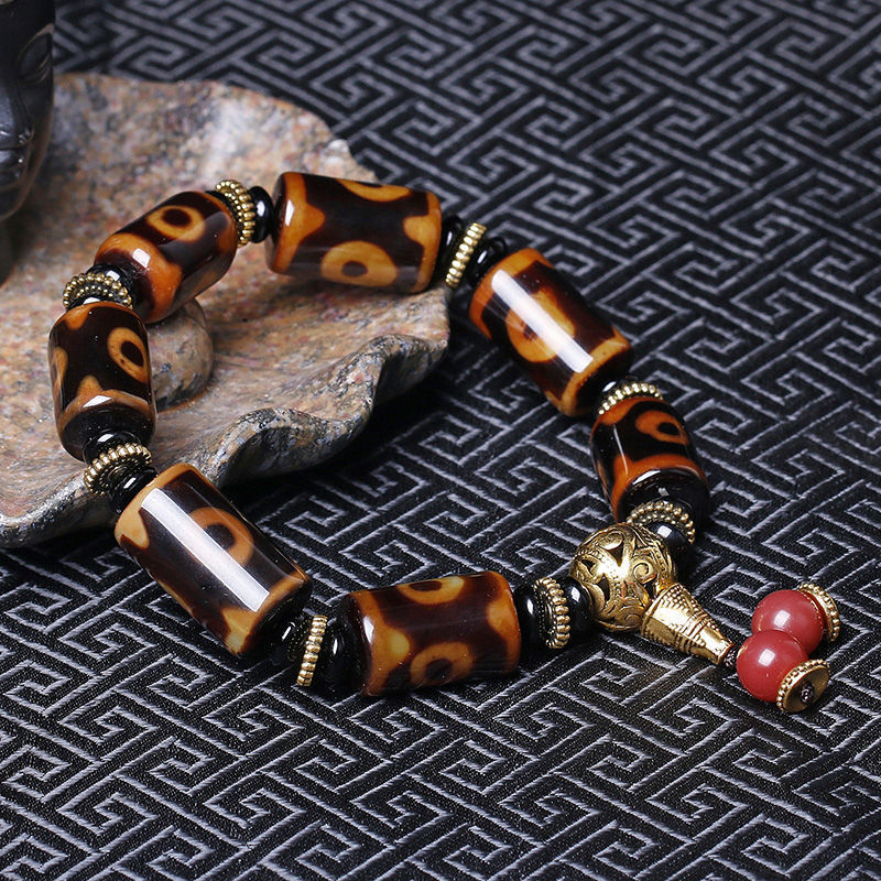 Tianzhu agate bracelet men's bracelet couple's nine-eye Tianzhu night market stall hot sale supply