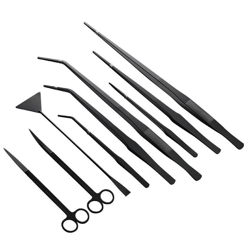 Hair black water grass Tweezers Stainless steel scissors fish tank cleaning landscaping tools water grass scissors algae scraping knife