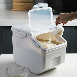 Household kitchen plastic Japanese-style sealed rice bucket moisture-proof insect-proof storage box origin supply transparent 10kg rice box