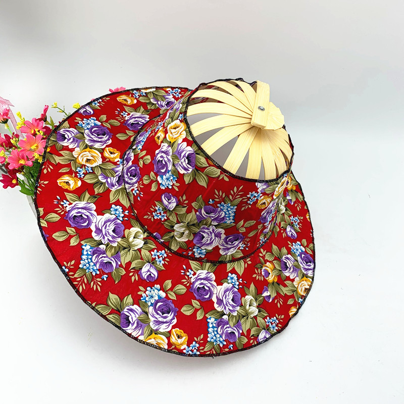 Spring and summer sunshade sunscreen fashion bamboo fan hat foldable bamboo fan hat multifunctional travel fan hat wholesale