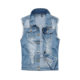 Large Size Korean Style Trendy Locomotive Men's Denim Vest Light Blue Vest
