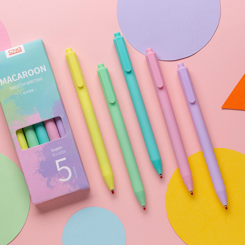 CNG Creative Student Stationery Macaron Candy Color Press Gel Pen Advertising Pen Signature Pen Custom Pen Lettering