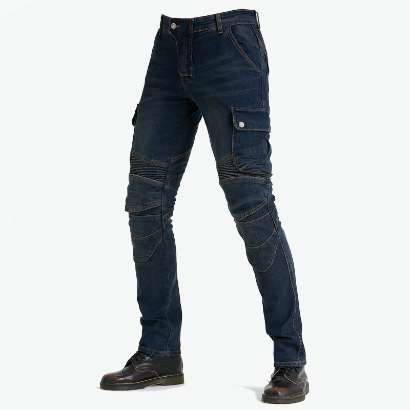 Factory direct tooling multi-bag motorcycle jeans men's Kevlar motorcycle elastic anti-fall riding pants