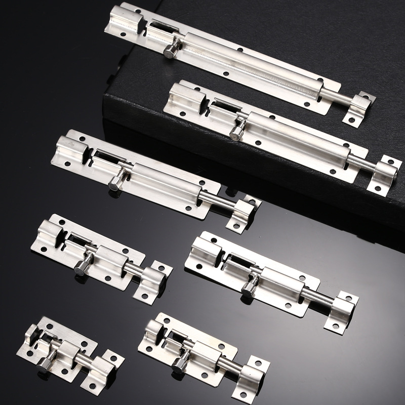 304 Stainless Steel Small Square Latch Thickened Door Bolt Latch Wooden Door Window Toilet Open Anti-theft Small Door Latch