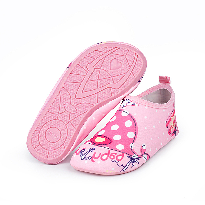 Three-generation children's beach shoes soft bottom breathable trail shoes wading red foot skin soft shoes diving shoes swimming shoes