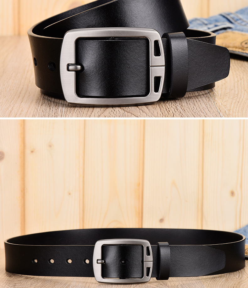 Produttori popolari all'ingrosso cintura da uomo in pelle di vacchetta con fibbia ad ardiglione a due strati cintura da uomo retrò versatile da lavoro_voghion.com