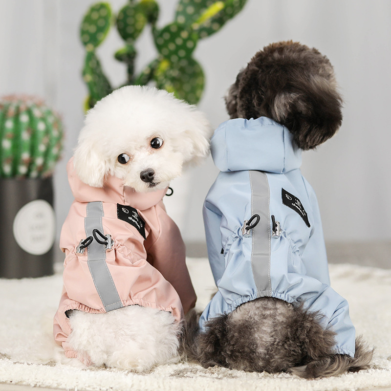 新しい防水フード付き犬レインコート全身ペット服犬猫四本足アパレル犬猫用品|undefined