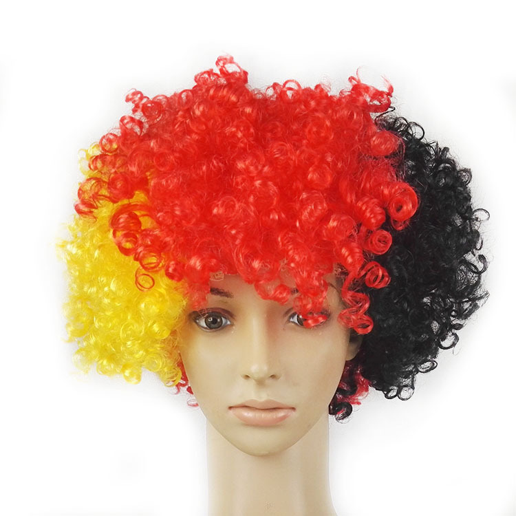 Fans Exploding Head Cross-border European Cup World Flag Color Headgear Funny Funny Carnival Festival Props Wig