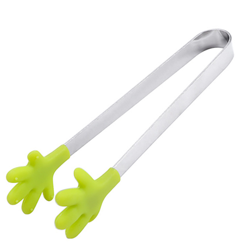 Creative small palm silicone clip non-slip ice clip stainless steel mini food clip food clip silicone sugar clip