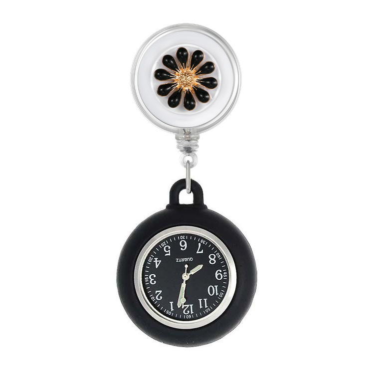 Easy Pull Button Pull Telescopic Nurse Watch Chest Watch Doctor's Pocket Watch Battery Luminous Pocket Cute Women's