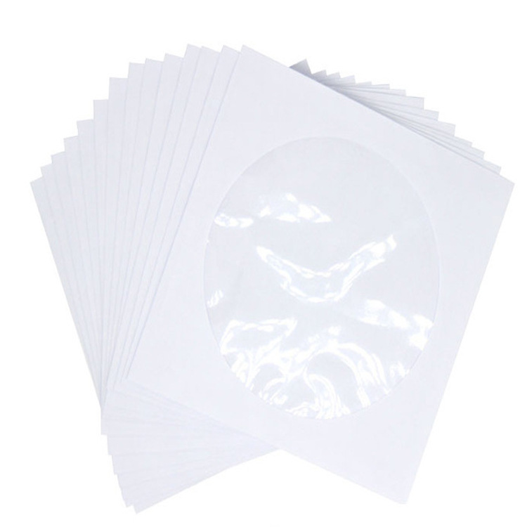 White CD bag 80g 12cm CD paper bag CD packaging bag 8CM3 inch CD paper bag 100 a pack