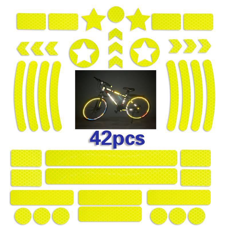 Amazon Adhesive Honeycomb Reflective Sticker Cross-border Explosion Bicycle Body Sticker Safety Logo Striped Warning Strip