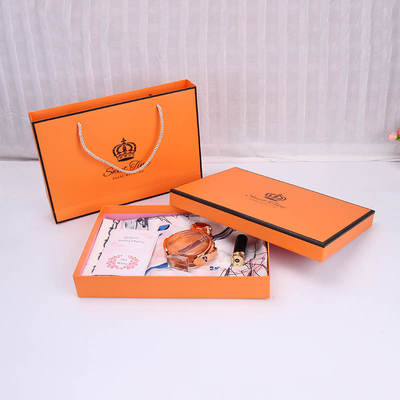 in stock simple orange silk scarf heaven and earth cover gift packaging box exquisite gift box clothing skin care products light luxury gift box